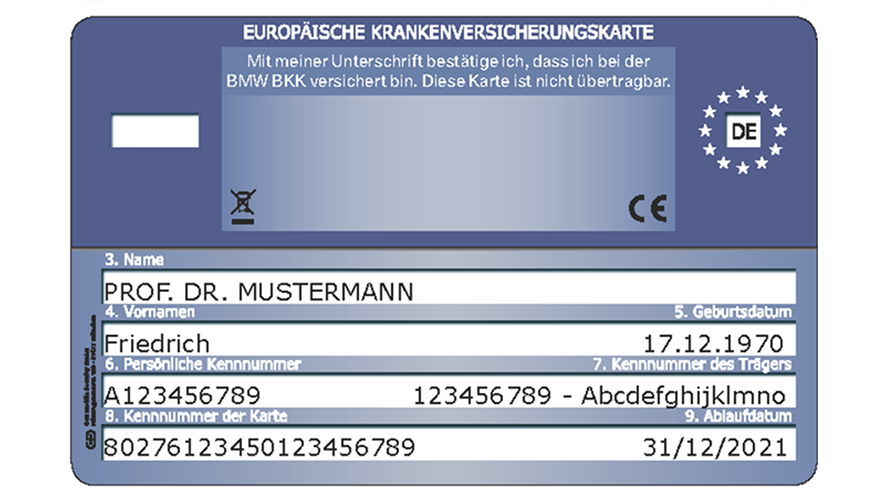 eGK Rückseite eGK Rückseite